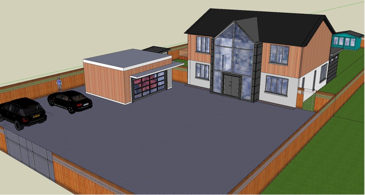 8. 3D Front View of Executive 5 Bedroom House.