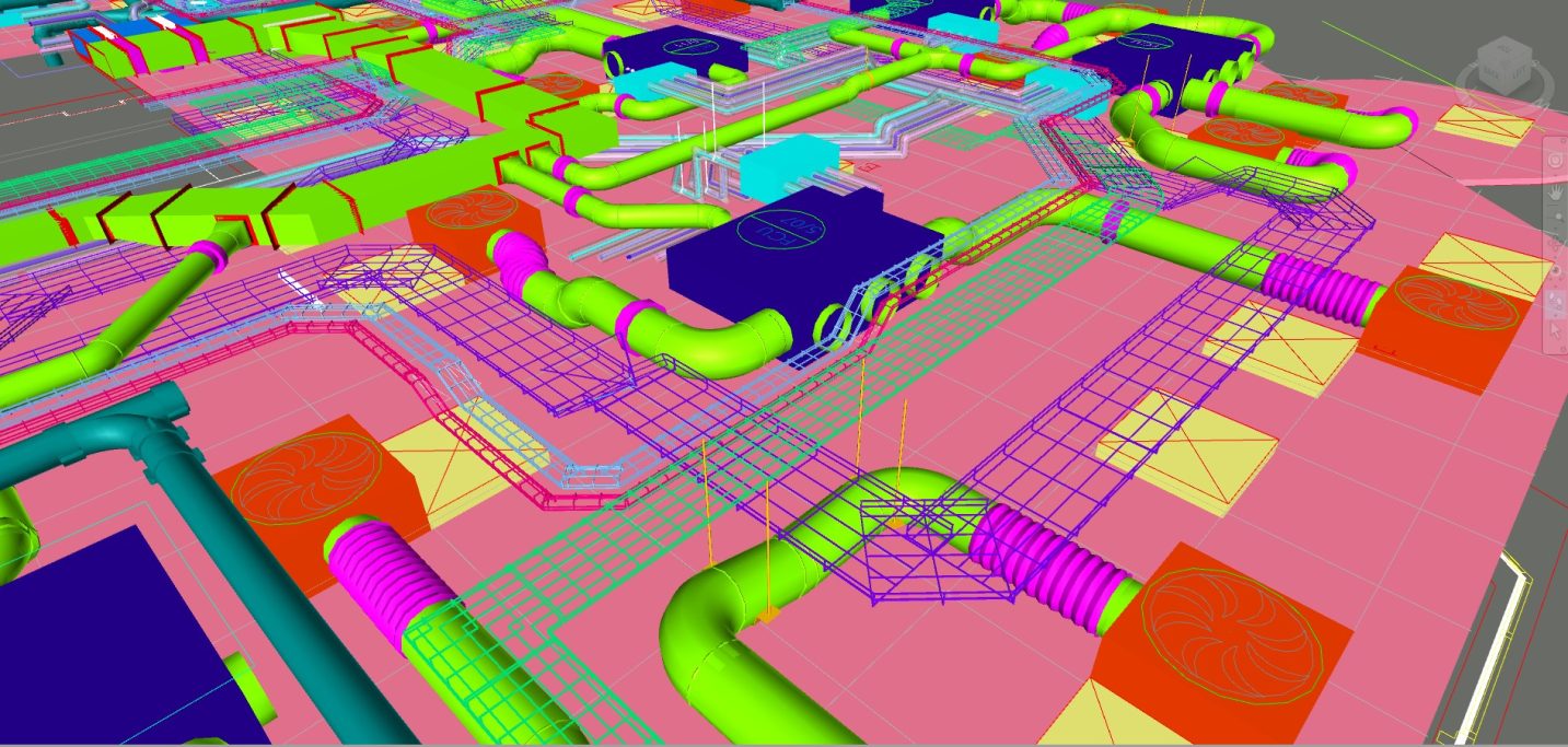 4. 3D Model Co-ordinated MEP Services Within Ceiling Void.
